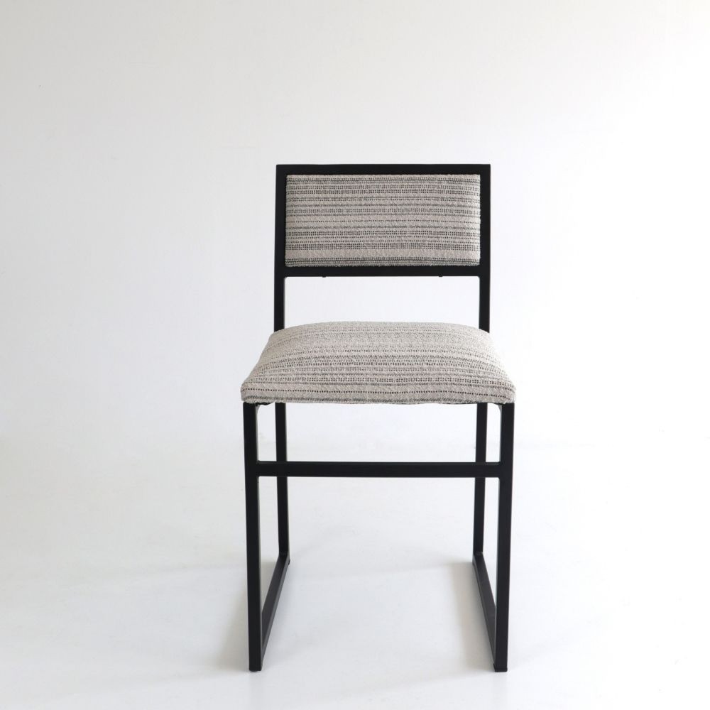Treviso chair with Grifona fabric and black metal frame  - 21