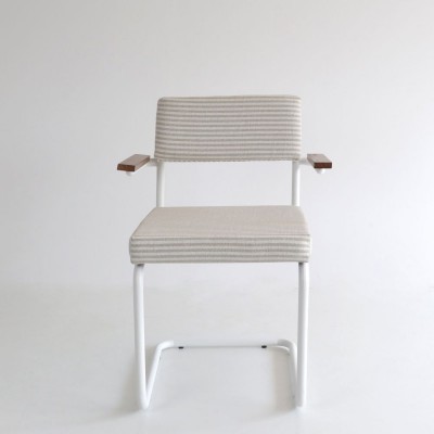 Silla Teolo brazos con tela Ryan y estructura de metal blanca  - 29