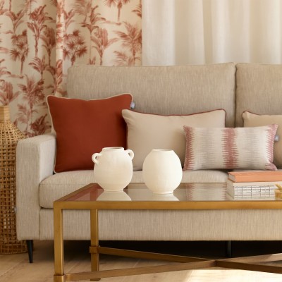 Kentia copper cushion cover with beige piping  - 41