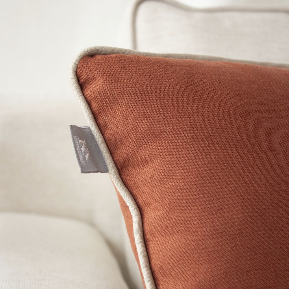 Funda cojín Kentia cobre con vivo beige  - 42