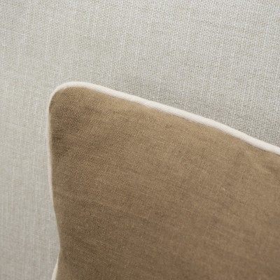 Brown Kentia cushion cover with beige piping  - 23