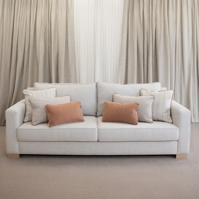 Pedro mink cushion cover with rust piping  - 43