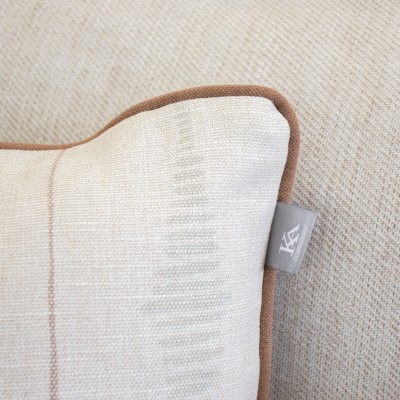Pedro green cushion cover with terracotta piping  - 43