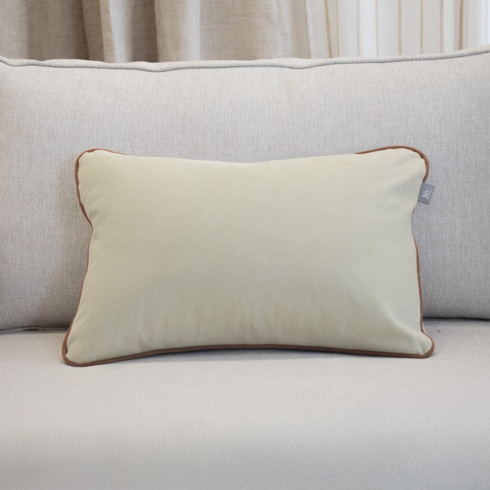 Green Pazo cushion cover with terracotta piping  - 32