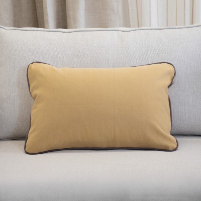 Mustard Pazo cushion cover with coffee piping  - 10