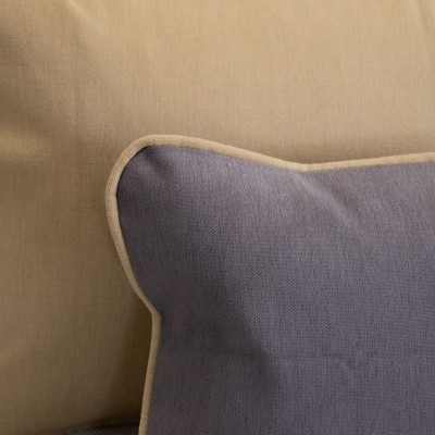 Pazo coffee cushion cover with mustard piping  - 14