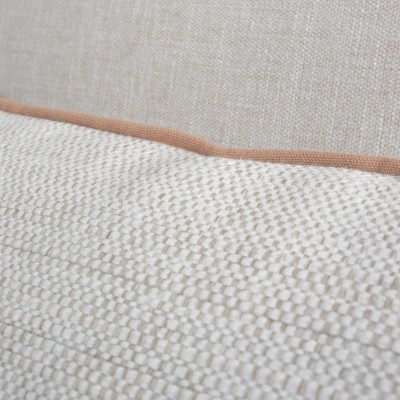 Viana cushion cover in ecru with pink piping  - 19