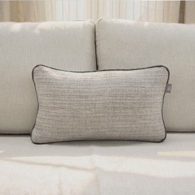 Viana beige cushion cover with grey piping  - 22