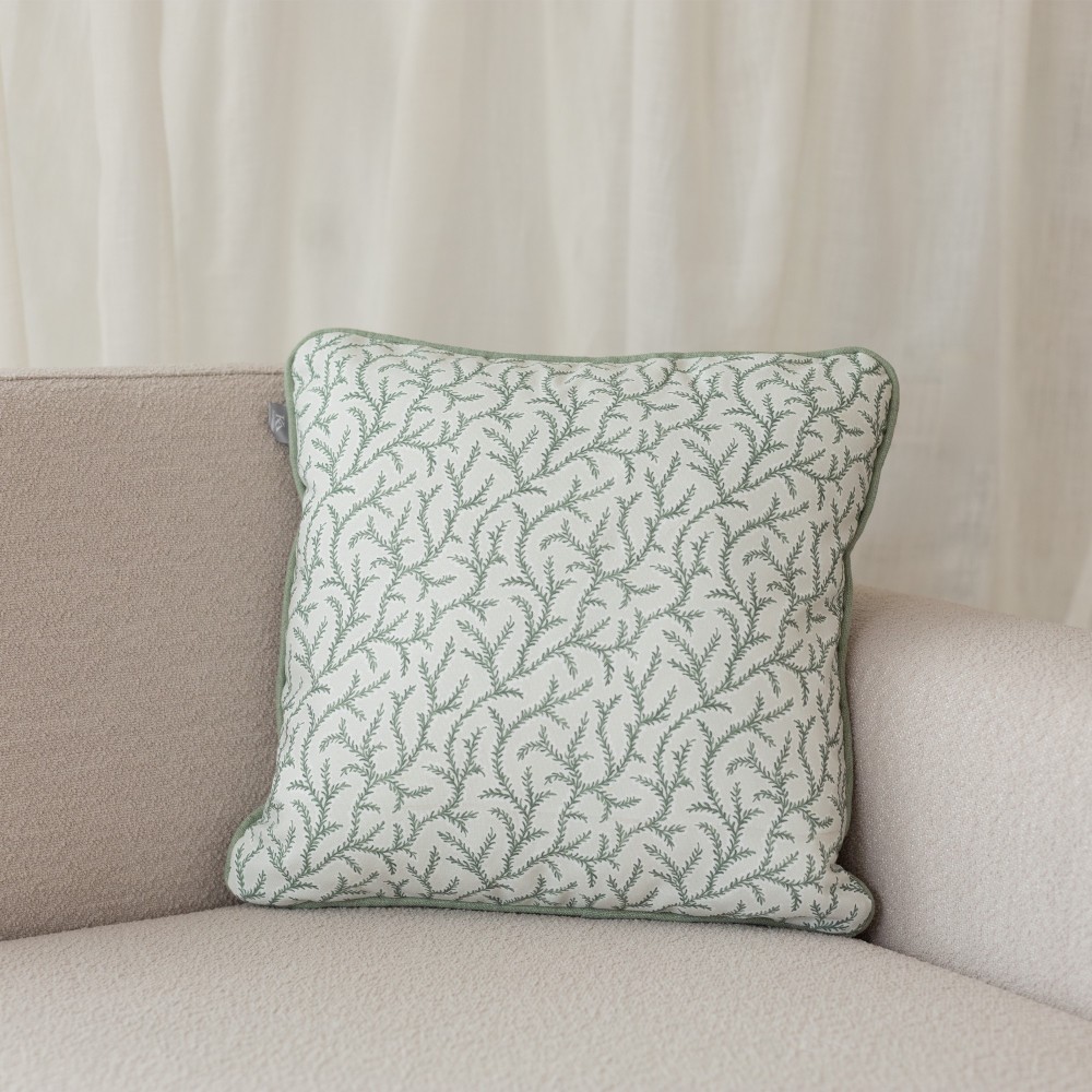 Brezo green cushion cover with piping  - 39