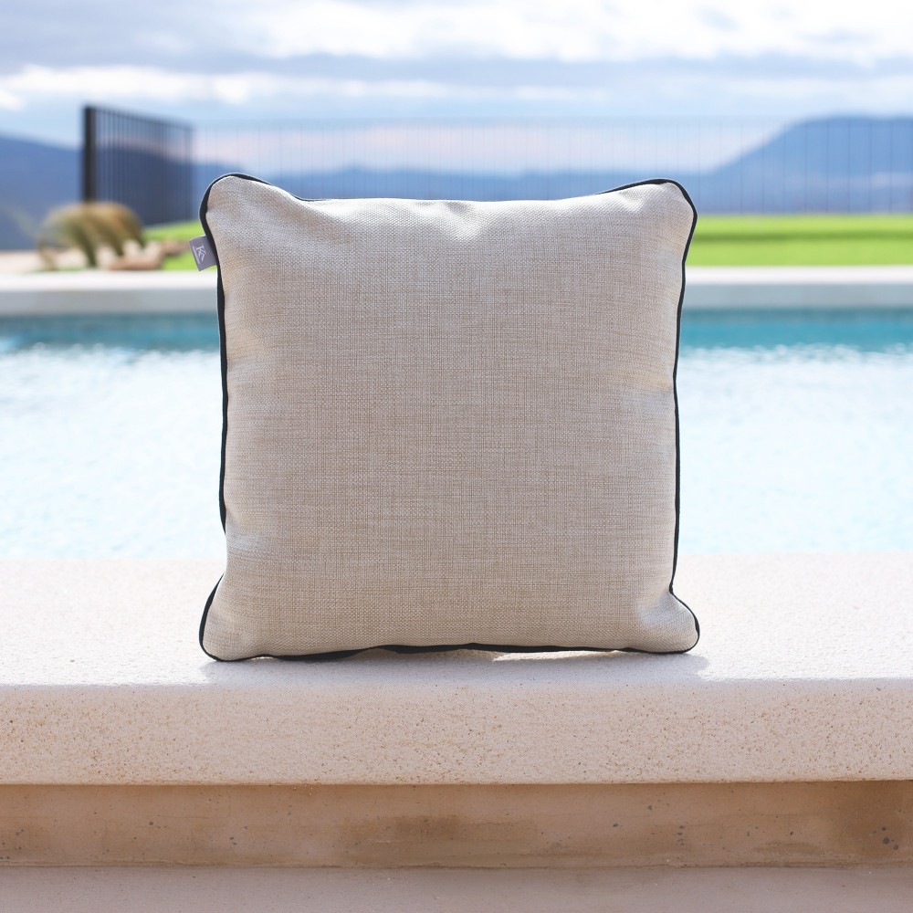 Trebah earth cushion cover with black piping  - 1